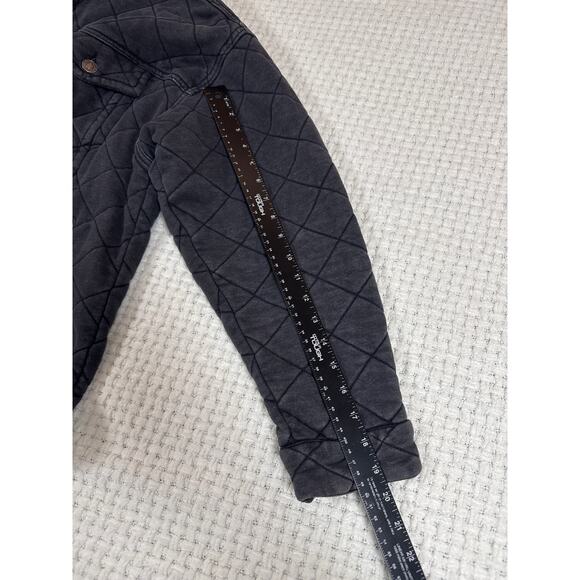 Forever 21 Women’s Quilted Jacket Washed Black Gray M - Picture 6 of 7
